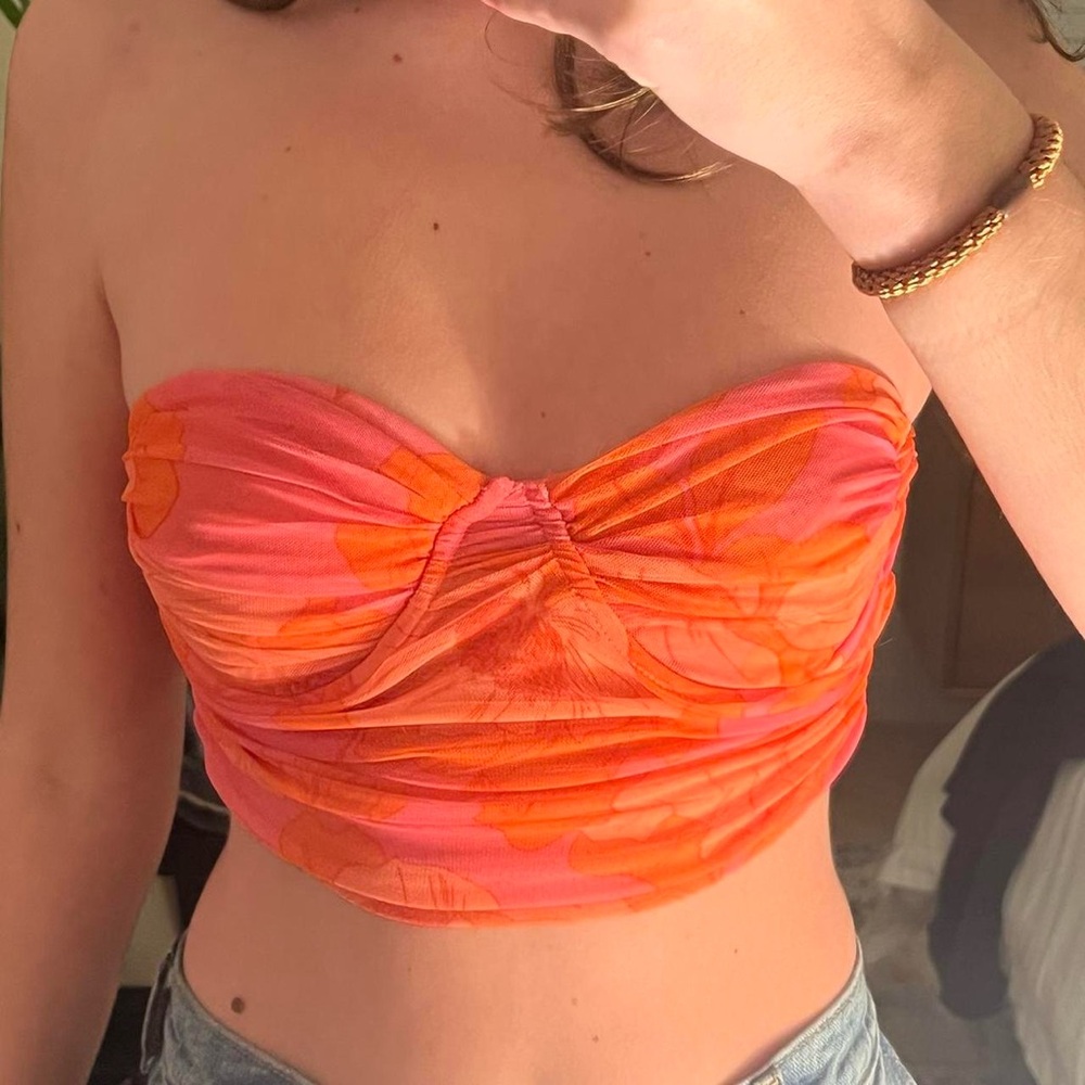 Pink & Orange Mesh Zara Top